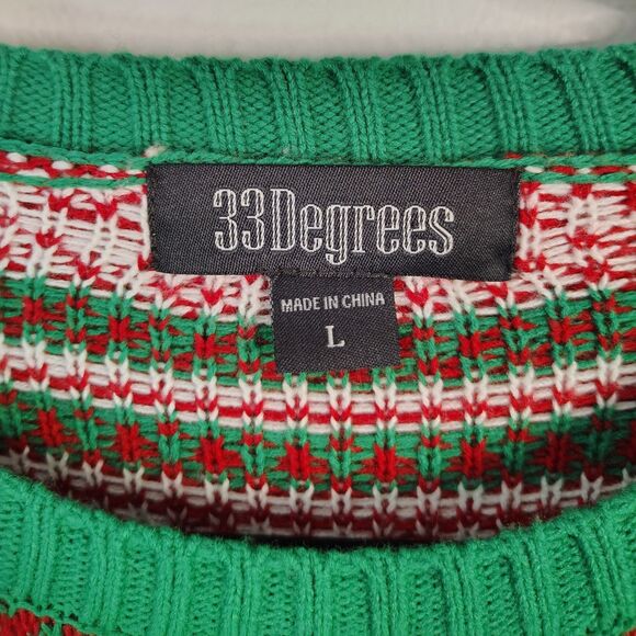 33Degrees Naughty Nice Sequin Christmas Sweater Women's Large Holiday Shirt - Picture 6 of 7